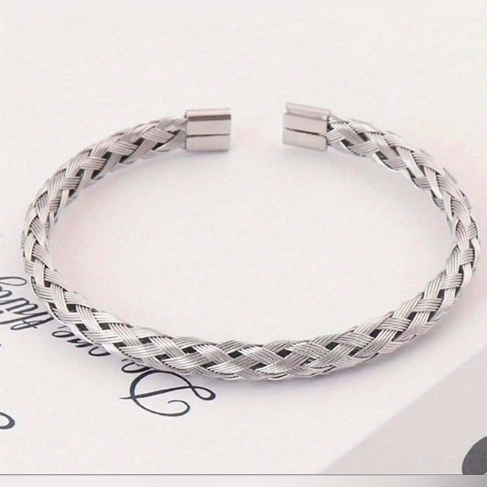 Sterling  Silver Braided Bangle